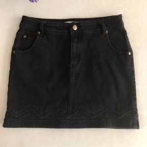 MINKPINK Black Denim and Mesh Skirt Medium